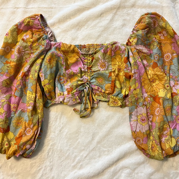 NWT Show Me Your MuMu Jenna Top in Groovy Blooms - Picture 3 of 5